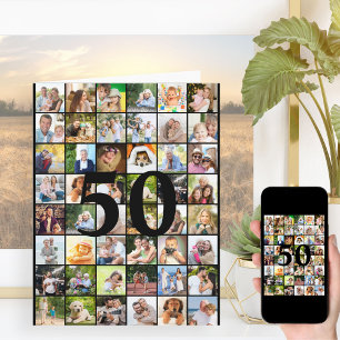 50. oder jedes Alter Fotocollage große Geburtstags Karte