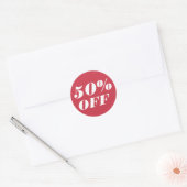 50% OFF Text anpassen Runder Aufkleber (Umschlag)