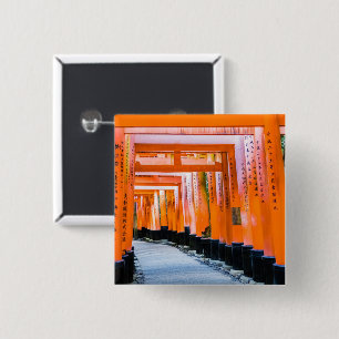 50 Orangenfarben - Senbon Torii, Kyoto Button