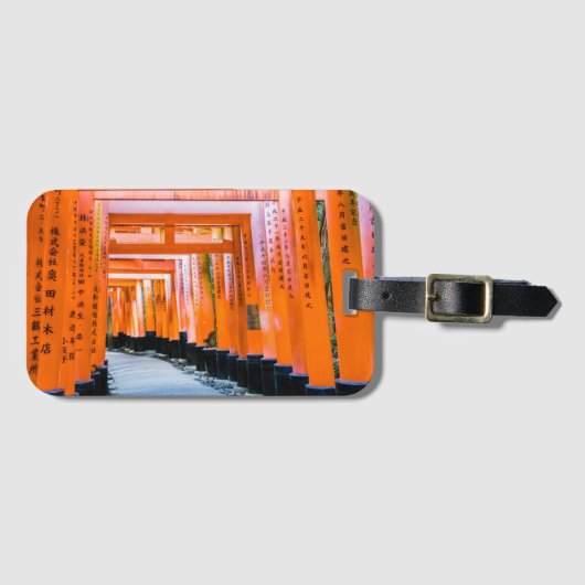 50 Orangenfarben - Senbon Torii, Kyoto Gepäckanhänger (Vorderseite (Horizontal))