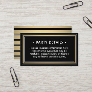 50 Pack Details Enclosure Elegant Schwarz & Gold Visitenkarte