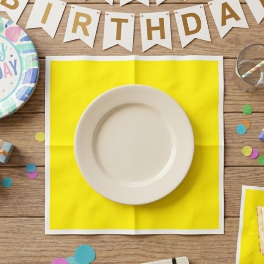 50-Pack Yellow Solid Color Paper Napkins  Serviette