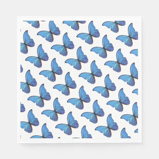 50 Paper Napkins - Blue Morpho Schmetterlinge. Serviette (Vorderseite)