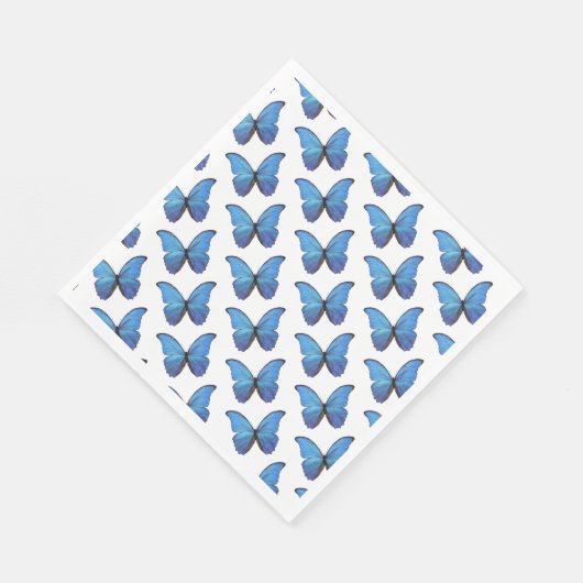 50 Paper Napkins - Blue Morpho Schmetterlinge. Serviette (Ecke)