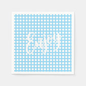 50 Paper Napkins – Nautical Blue & White Checkered Serviette (Vorderseite)