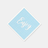 50 Paper Napkins – Nautical Blue & White Checkered Serviette (Ecke)