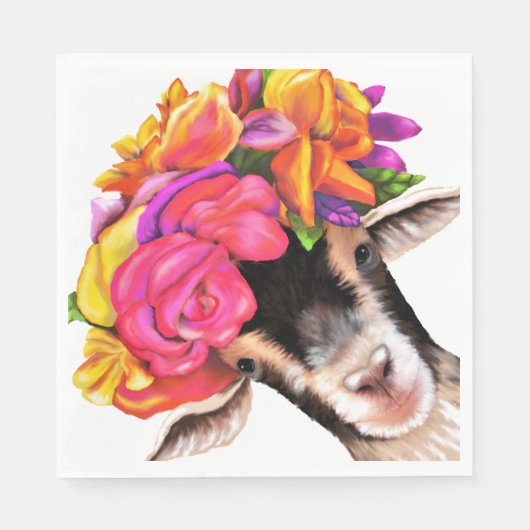50 Paper Napkins - Posey the Goat Serviette (Vorderseite)