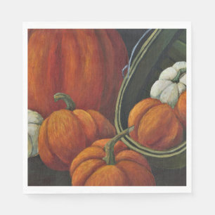 50 Paper Napkins Pumpkins & Green Basket Serviette