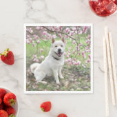 50 Paper Napkins - White Akita Serviette (Beispiel)