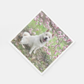 50 Paper Napkins - White Akita Serviette (Ecke)