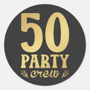 50 Party Crew 50. Geburtstag Runder Aufkleber