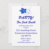 50. Party mit Diskoball und Regenbogen der Sterne Einladung (Rückseite)