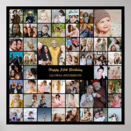 50 Photo Collage Personalized 50th Birthday Gift Poster