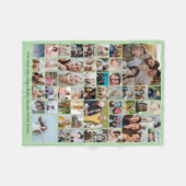 50 Pictures Photo Collage Custom Color Mint Green Fleecedecke (Vorderseite (Horizontal))