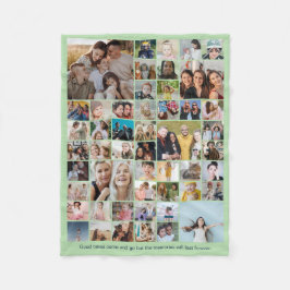 50 Pictures Photo Collage Custom Color Mint Green Fleecedecke