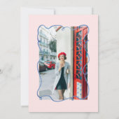 50. Pink farbenfroher Champagner Fünfziges Foto Ge Einladung (Rückseite)