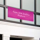50. Pink Glittery Happy Birthday Party Niedlich Banner (Äußeres Gebäude)