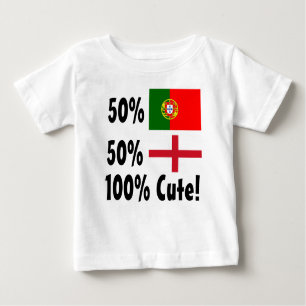 50 % Portugiesisch 50 % Englisch 100 % Niedlich Baby T-shirt
