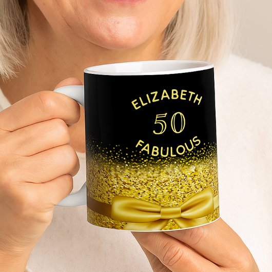 50 prächtige Goldbug schwarzer Name Funkelalter Kaffeetasse