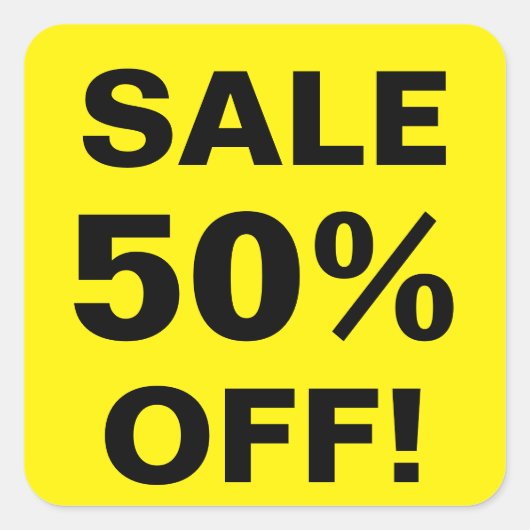 50 % Preisaufkleber für den Einzelhandel (Vorderseite)