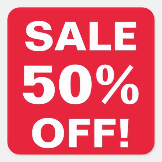 50 % Preisaufkleber für Einzelhändler (Vorderseite)