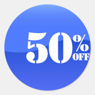 50 % Preisnachlass Runder Aufkleber