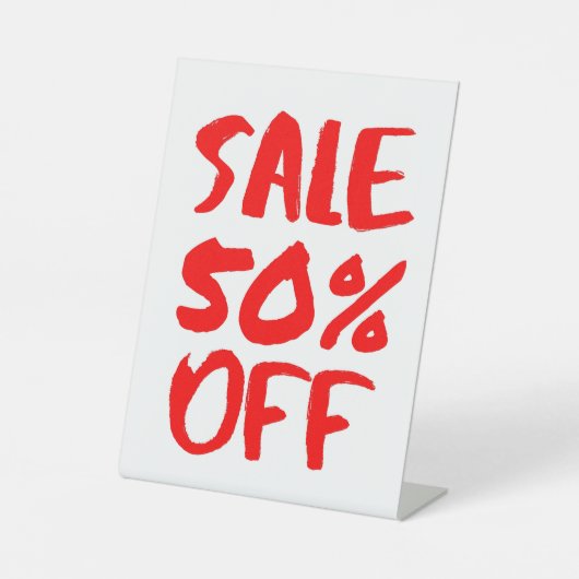 50% Rabatt auf das Handelsschild, Tabletop-Beschri Sockelschild (Vorderseite)