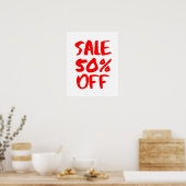 50 % Rabatt auf Handelszeichen, Red Retail Store S Poster (Küche)
