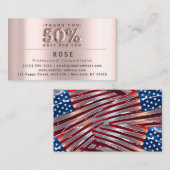 50% Rabatt Logos Dank Rose US-amerikanischer Flagg Terminkarte (Vorne/Hinten)