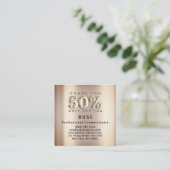 50% Rabatt Logos Danke Rose Gold Terminkarte (Stehend Vorderseite)
