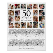 50 Reasons We Love You Photo Collage Keepsake Gift Poster (Vorderseite)