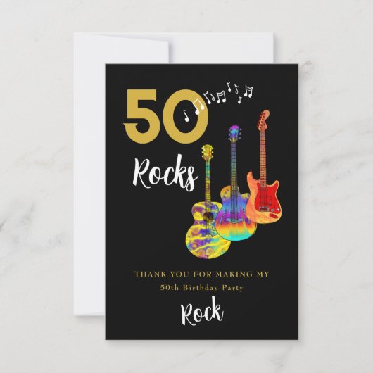 50 Rocks 50. Geburtstagsfeier Danke schön (Vorderseite)