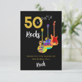 50 Rocks 50. Geburtstagsfeier Danke schön (Stehend Vorderseite)