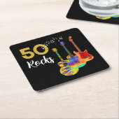 50 Rocks 50. Geburtstagsparty Rechteckiger Pappuntersetzer (angewinkelt)
