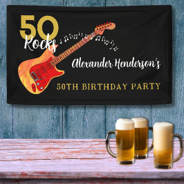 50 Rocks Cool Gitarre 50. Geburtstagsparty Banner