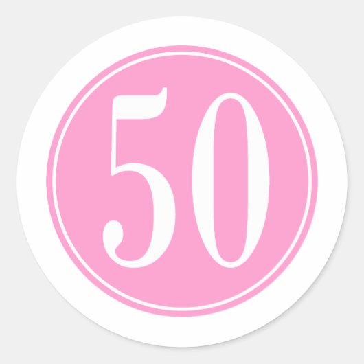 50 rosa Kreis Runder Aufkleber (Vorderseite)
