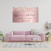 50 Rosa Rose zum Geburtstag Banner