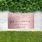 50 Rosa Rose zum Geburtstag Banner