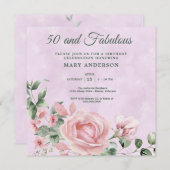 50. Rose Einladung (Vorne/Hinten)