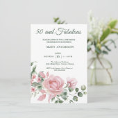 50. Rose Einladung (Stehend Vorderseite)