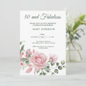 50. Rose Einladung (Stehend Vorderseite)