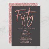 50 Rose Gold 50. Geburtstag Einladung (Vorne/Hinten)