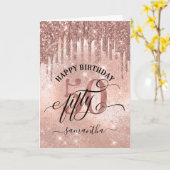 50. Rose Gold Happy Birthday Card Karte (Gelbe Blume)