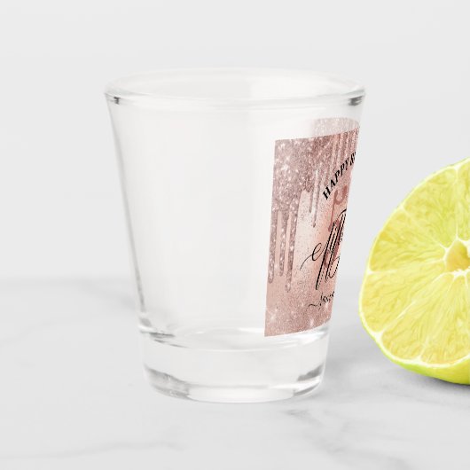 50. Rose Gold Happy Birthday  Schnapsglas (Links)