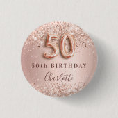 50. Rose Goldrot Button (Vorderseite)