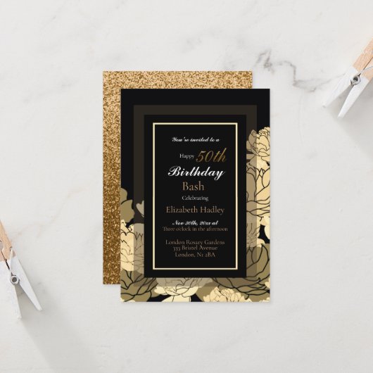 50. Rose Karte (Vorderseite/Rückseite Beispiel)