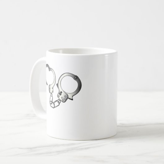 50 Schatten der grauen Handschellen Kaffeetasse (Vorderseite Links)