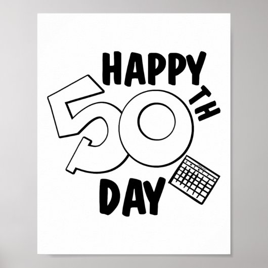 50. Schultag für Lehrer oder Schüler Poster (Vorne)