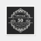 50. Schwarz und Weiß Vintage Themengeburt Serviette (Vorderseite)