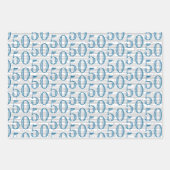 50. Schwarz-weiße Typografie-Zahlen Geschenkpapier Set (Vorderseite 2)